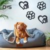 4 Pcs Dog Paw Print Decorations Wooden Pet Paw Prints Wall Art Decorations Puppy Cat Paw Print Signs for Home Bedroom Dog Room Decor