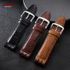 Матовый натуральный кожаный ремешок для часов Swatch YOS440 449 401 447 Кожаный ремешок для часов с тиснением под бамбук для мужчин Бизнес-браслет