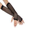 Punk Goth Lady Disco Dance Costume Lace Fingerless Mesh Fishnet Gloves BK