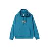 Li Ning Sports Fashion Series Logo Embroidered Group Print Loose Hoodie Unisex Hoodie Space-Blue AWDR471-2