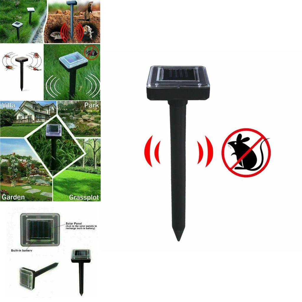 Усовершенствованный солнечный отпугиватель животных для мышей, птиц, кошек, змей. Безопасный и прочный.