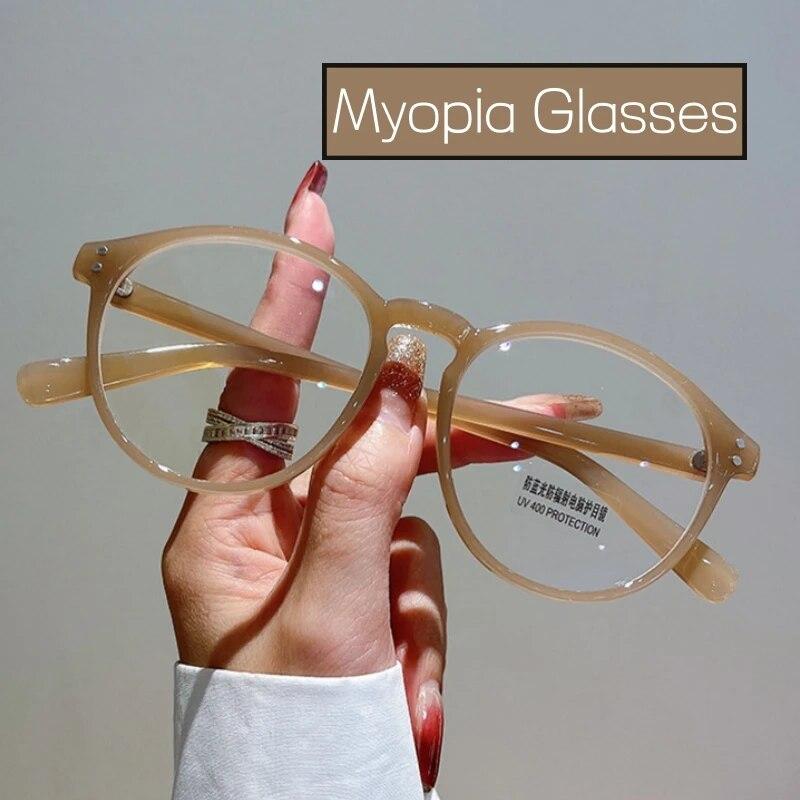 Модные круглые леопардовые близорукие очки, женские модные прозрачные компьютерные очки, антисиние оптические очки для очков