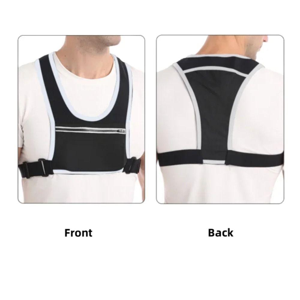 Бег трусцой Пеший туризм Бег нагрудные сумки Карман на молнии Спортивный жилет для бега Велосипедный рюкзак