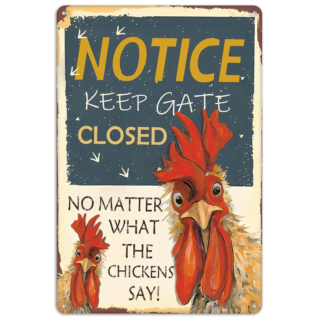 Crazy Chicken Coop Sign Retro Metal Welcome Plaque Funny Farmhouse Perfect For Henhouse Or Kitchen Ideal Farm Gift Wall Decor