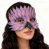 Leather Costume Party Mask Colorful Bird Beak Mask Creative Feather Mask  Costume Party