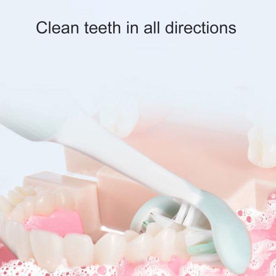 Детская зубная щетка Удобная ручка U-образного типа Безопасный компактный креативный инструмент для ухода за полостью рта Прочная трехсторонняя детская зубная щетка