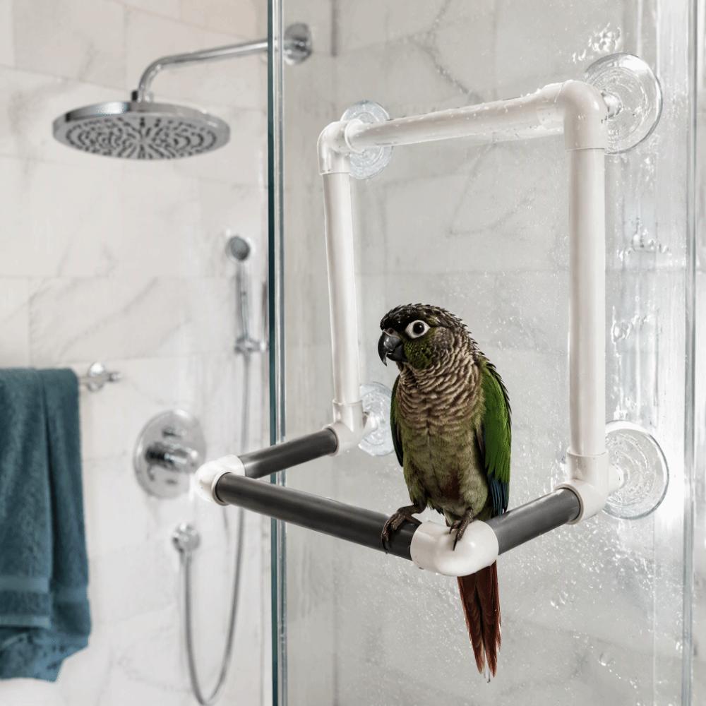 Wall Mounted Suction Cup Perch Suction Cups Shower Perch Toy Portable Bird Perch  Window Bath