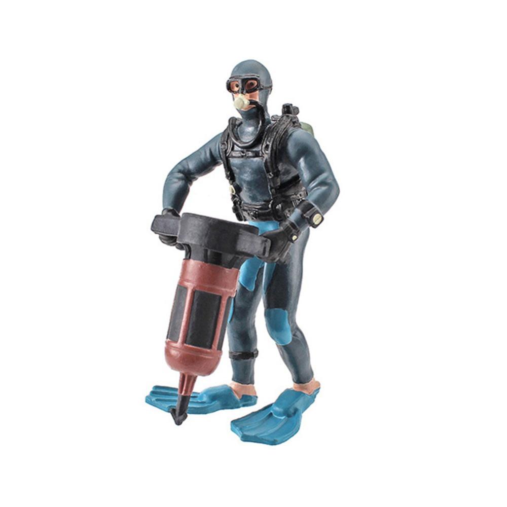 PVC Diver Model Blue Orange Simulation Doll Cool Science Fiction Figure  Children Gifts