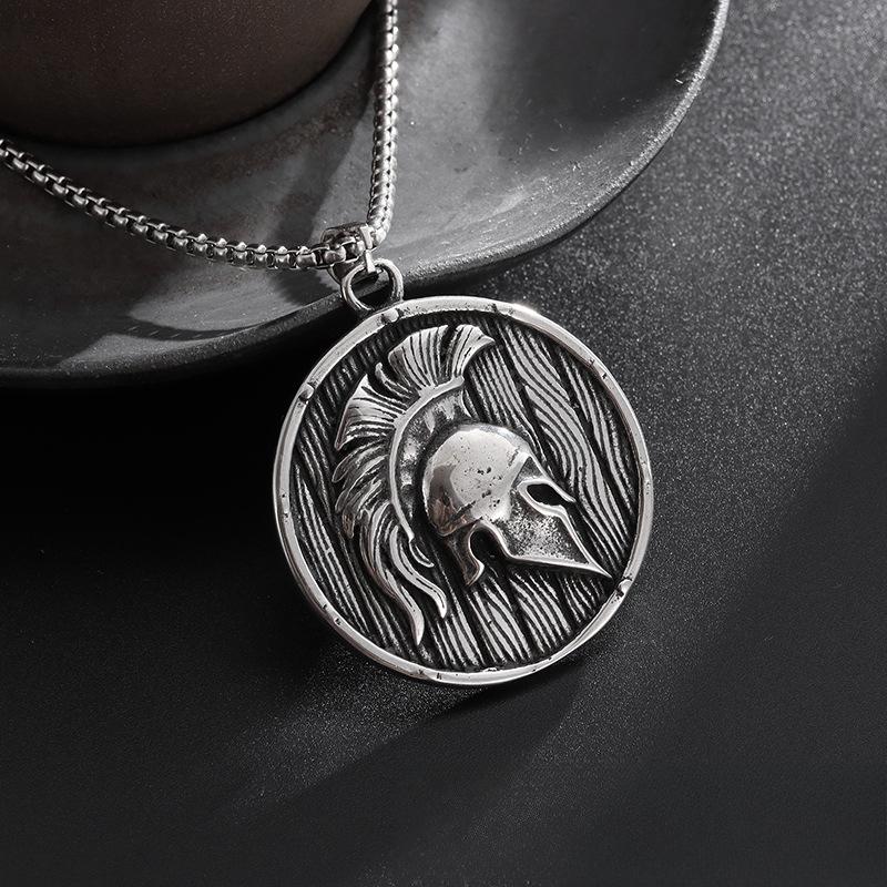 Spartan Warrior Stainless Steel Mens Pendant Hip Hop Punk Necklace Accessories Fashion Accessories