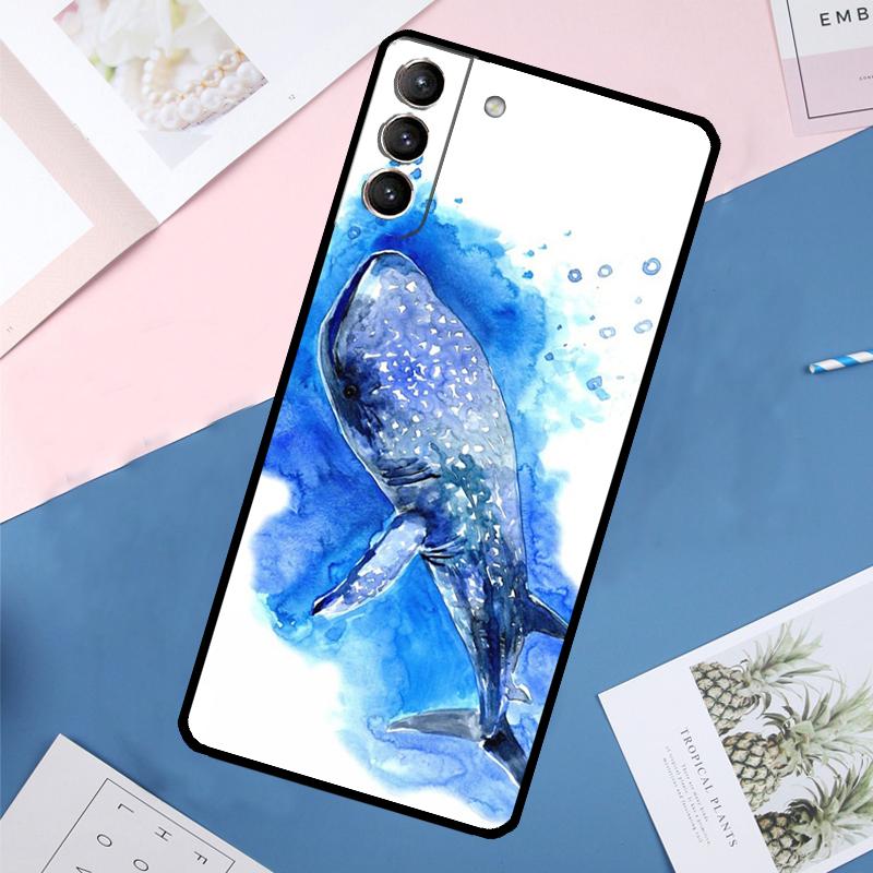 Чехол с китовыми акулами для Samsung Galaxy S24 Ultra S20 S21 S22 S23 S25 Ultra S9 S10 Plus S25 FE Задняя крышка