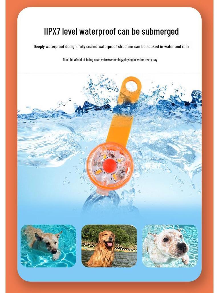 Luminous LED Silicone Dog Pendant: Anti-lost Fluorescent Flashing Charm Tag for Pets