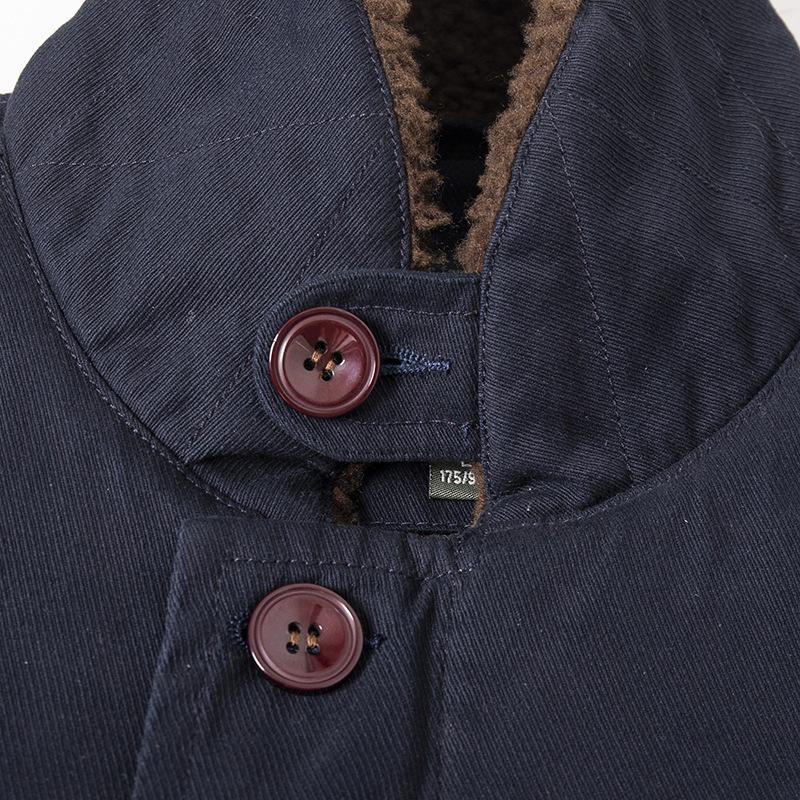 Winter Men's Velvet Thickened Lapel Military Cotton Coat Loose Lamb Velvet Men's Cotton Coat