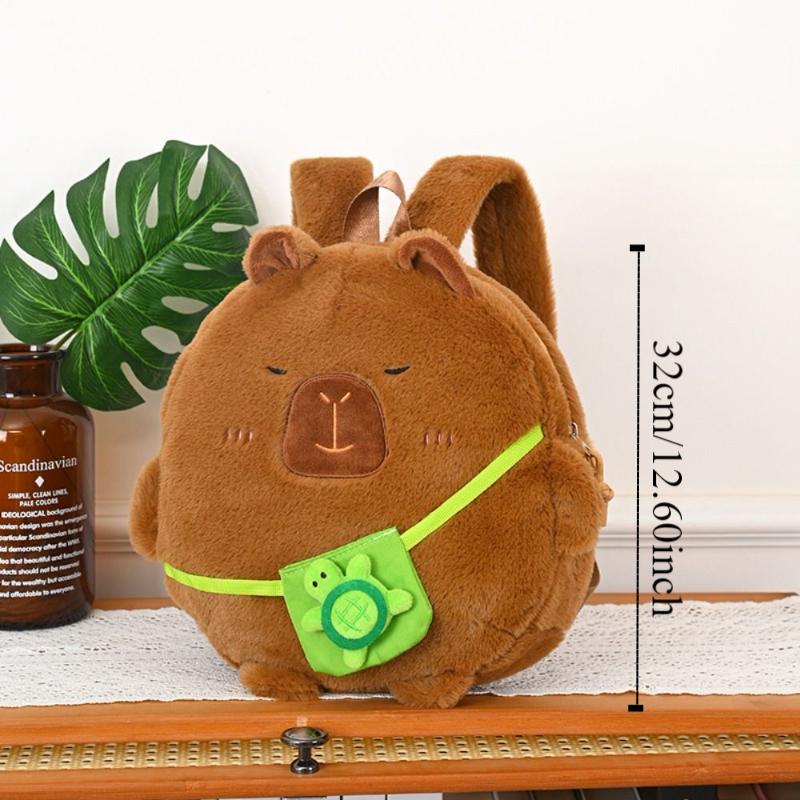 Хранение Капибара плюшевая игрушка рюкзак большой емкости Капибала плюшевая школьная сумка детские игровые принадлежности