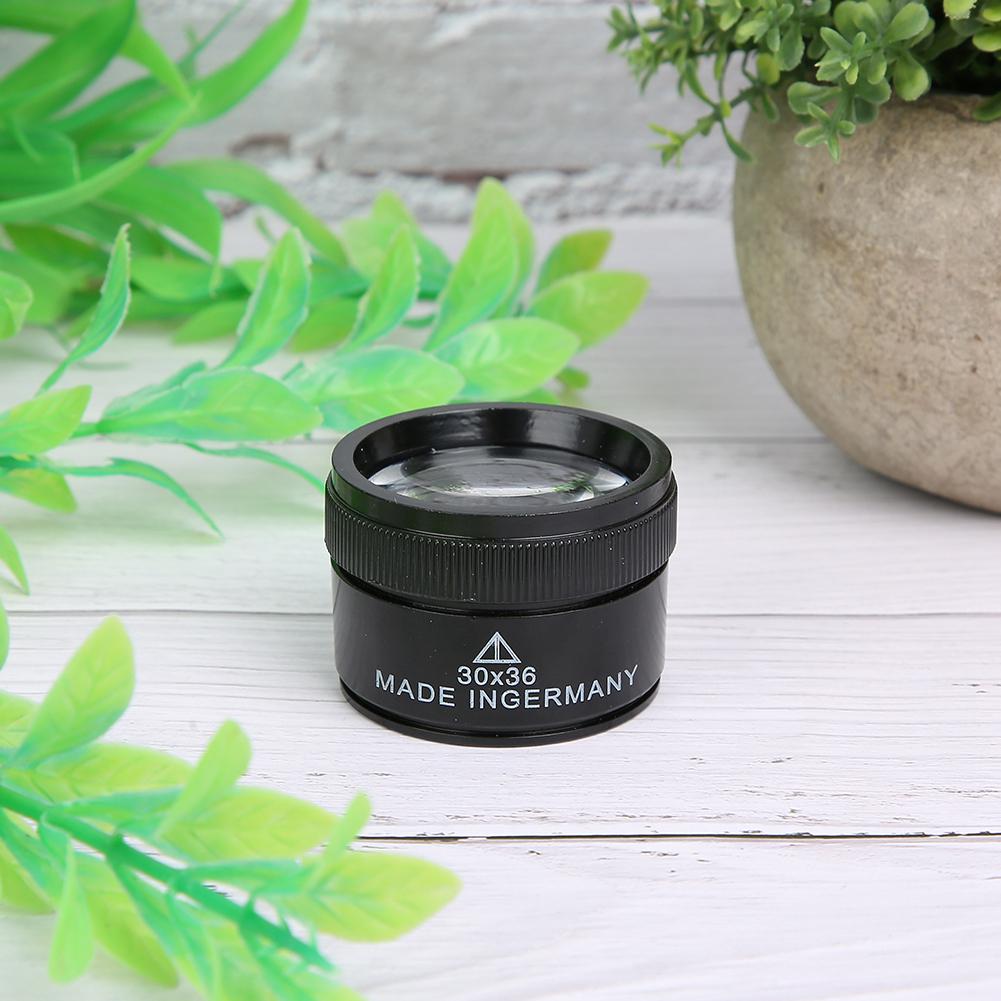 30X Mini Handheld Magnifier Round for Jewelry Identification Component Detection 30x36mm