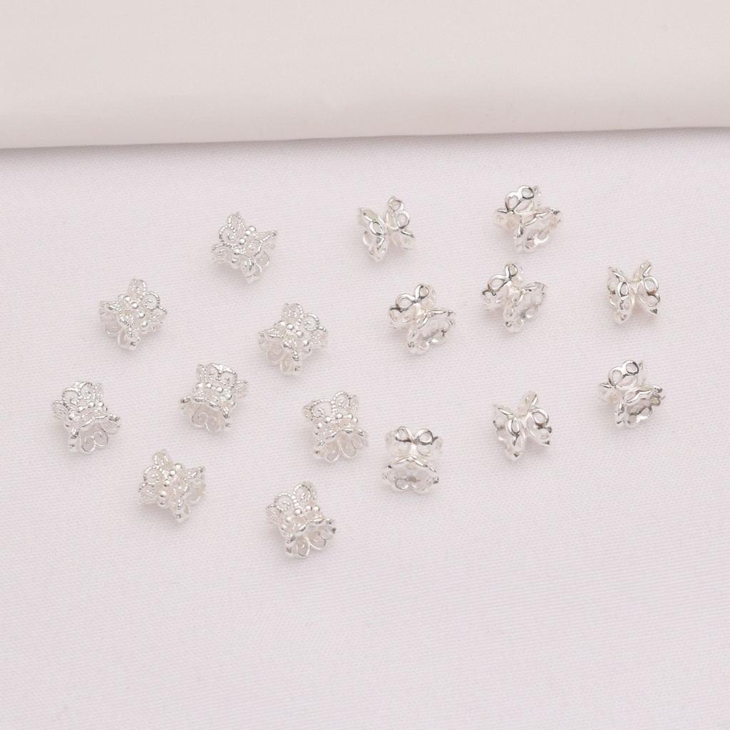 10 шт. 18-каратного золота, сохраняющего цвет, двухсторонний поднос для цветов, браслет ручной работы, колпачок для перегородки, бисерный материал, двухсторонний поднос для цветов с лепестками