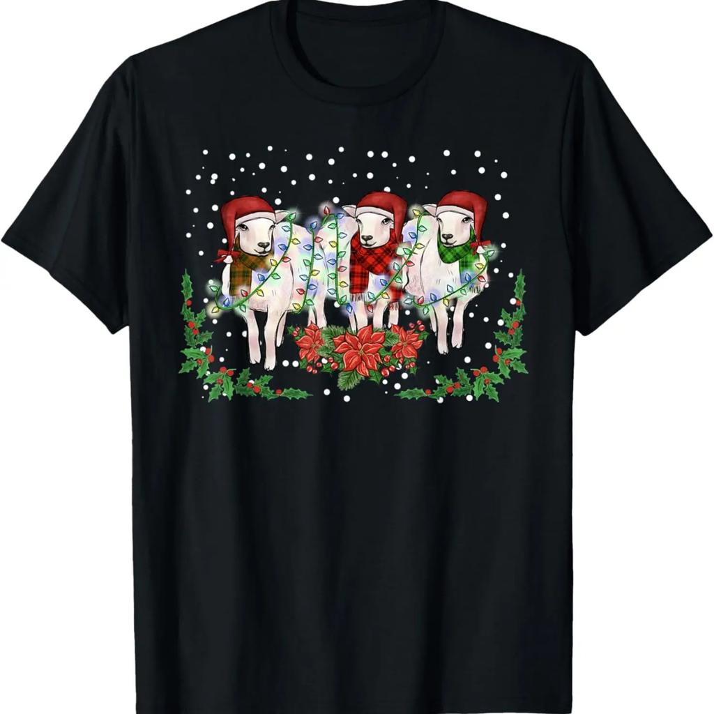 Sheep Pajama Santa Farm Animal Farmer Sheep Christmas T-Shirt