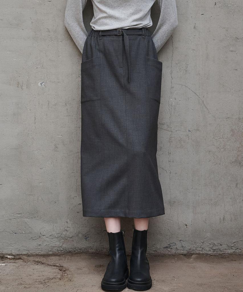 Marop 3107 Stretch H-Line Skirt (Dark Gray)