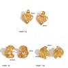French Retro Pearl Earrings With Heart Shape And Pvd Gold Finish For Female Style Accessory