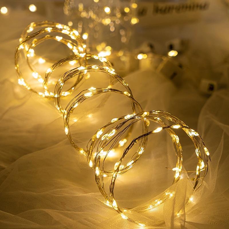 10 шт. Светодиодные гирлянды Атмосфера Маленький цветной свет Работающие от батареек Гирлянды для Рождества Улица Комната Фестивальный декор