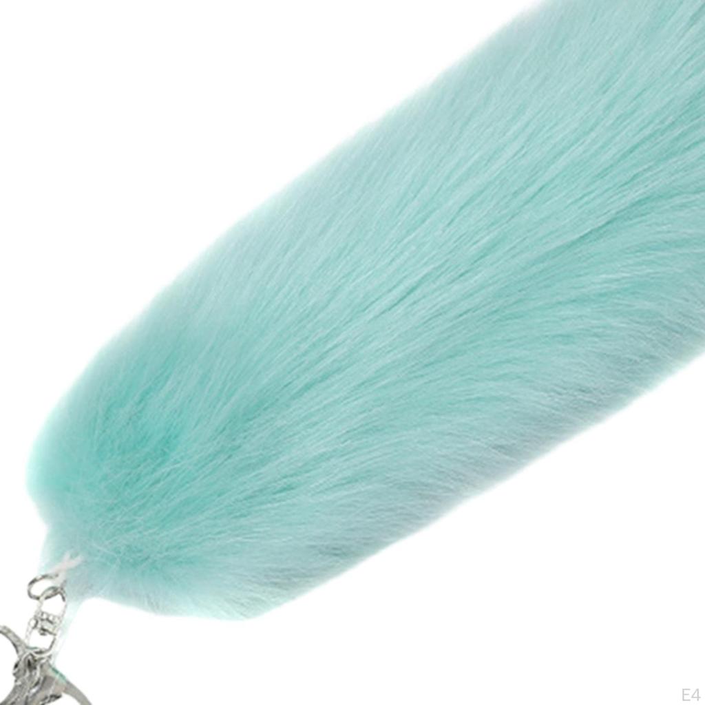Plush Tail Keychain Bag Pendant Artificial Fur Furry Metal Keyring Car Key Chain for Wallet