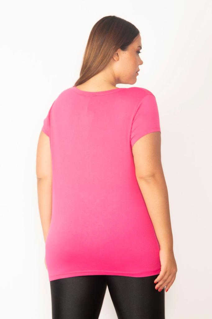 Женская блузка большого размера, розовая вискозная блузка больших размеров с v-образным вырезом