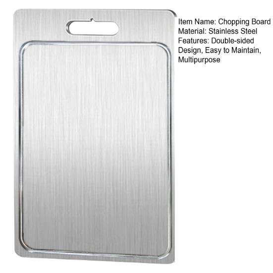 Stainless Steel Cutting Board Double-Sided Chopping Boards for Kitchen Heavy Duty Meat Fruit Vegetable Slicing Board