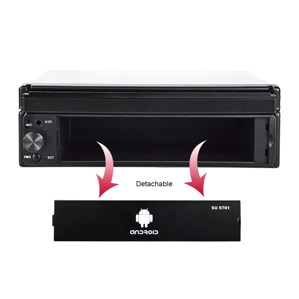 Hikity Android 8.1 Автомобильный радиоприемник Выдвижной GPS Wi-Fi Авторадио 1 Din 7 дюймов Сенсорный экран Автомобильный мультимедийный MP5-плеер Поддержка камеры