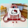 Рюкзак школьный детский Hello Kitty в красную клетку из дышащего холста для детского сада