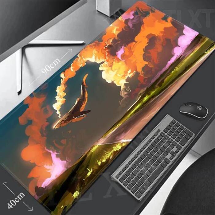Gamer Mousepad Whale Anime Mouse Pad Large Mouse Mat Natural Rubber Desk Rug Office PC Desk Mats Design Mousepads 40x90cm