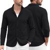 Men S Business Casual Long Sleeve Waffle Knit Single Breasted Blazer Jacket With Pockets