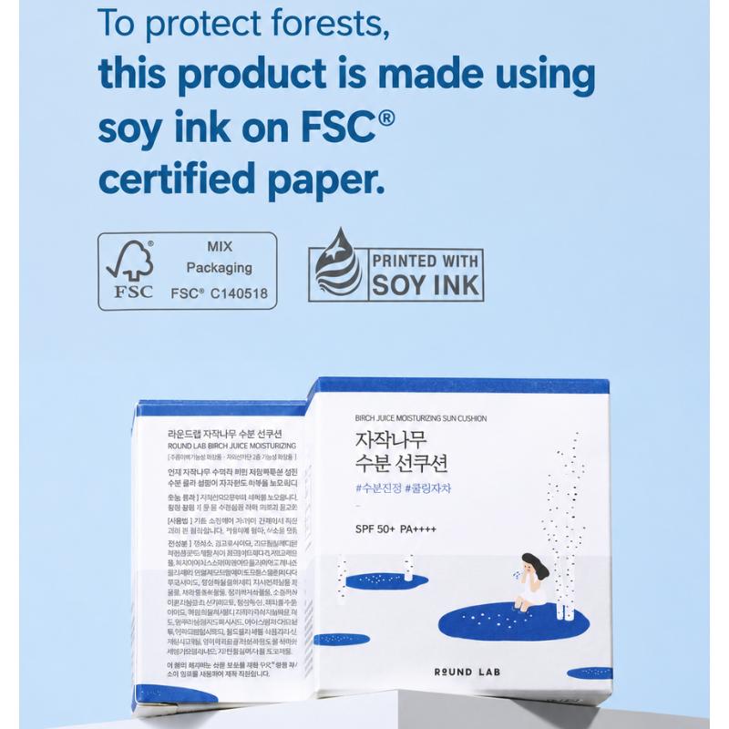 [ROUND LAB] Birch Juice Moisturizing Sun Cushion SPF50+ PA++++ 15g