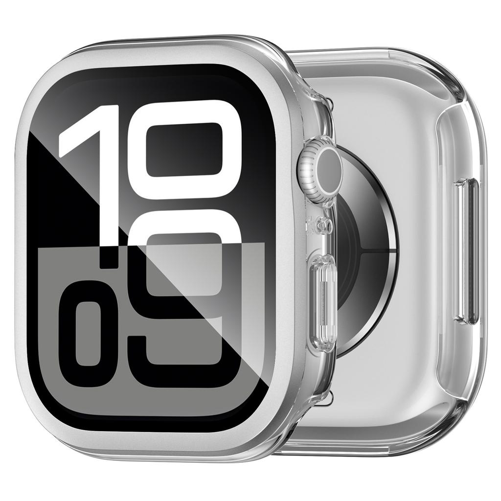 Твердый ПК IML чехол для часов Apple Watch Series 10 46 мм с защитной пленкой для экрана из закаленного стекла