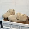 Ретро женские зимние новая мода универсальные матовые мягкие подошвы ленивые туфли флисовые утолщенные туфли-хлебушки