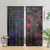 2 шт., шторы с абстрактным геометрическим узором в виде куба - полузатемняющие - отлично подходят для гостиной, спальни, кухни, для украшения дома
