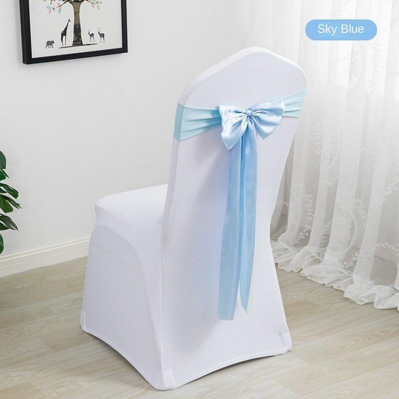 Складной стул, ленты, ленты для стульев из спандекса, атласные пояса для стула, банты для стула, эластичные пояса для стула для свадебных вечеринок, мероприятий, банкетов, отелей, домашнего кухонного стула