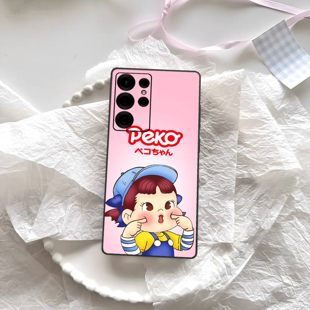 Fujiya Milky Peko Chan Phone Case For Samsung S 24 Fe 25 Ultra Plus 20 Lite 21 30 22 23 24 22 Ultra 5G Fundas