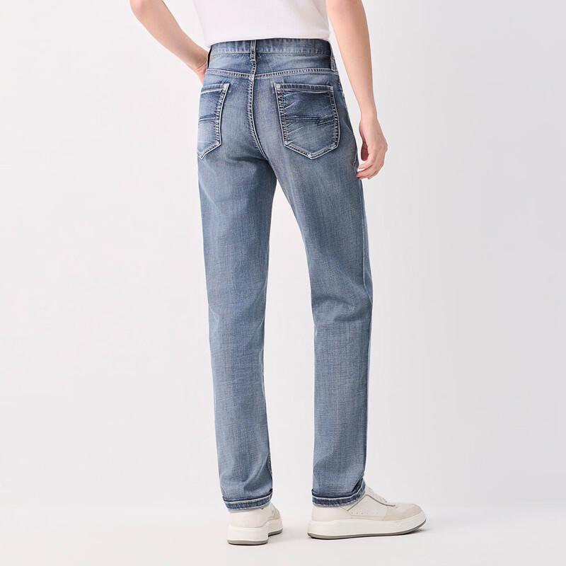 Baoxiniao Men's Cool-Feel Stretch Straight-Leg Jeans