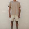 Fear of God Essentials FW21 Урожай Однотонная футболка с принтом букв, круглым вырезом, коротким рукавом, унисекс, топ, пшенично-коричневый FOG-FW21-008