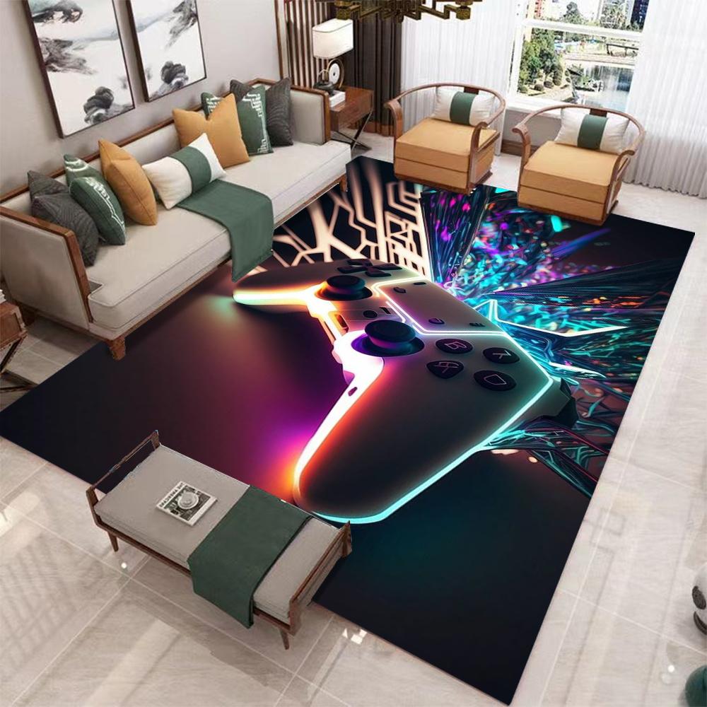 Game Controller Print Carpet Rectangle Floor Mat for Living Room Decoration Polyester Home Sofa Bedroom Hallway Area Decor Rugs