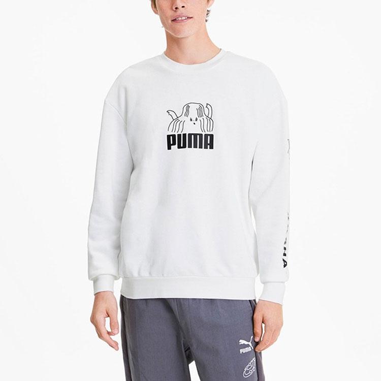 Puma X Tyakasha Co-Branded Collection Crew Neck Sweatshirt Men Tops White 595562-02