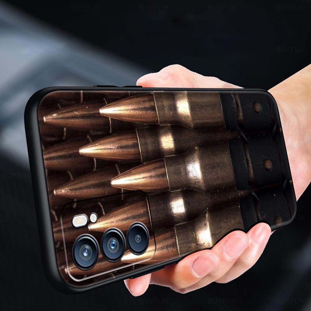 Чехол для телефона AK47 с пистолетом и пулями для Oppo A54 A53 A52 A9 2020 A15 A95 A16 A76 A74 A12 Find X5 Reno7 Reno6 Pro Plus 5G