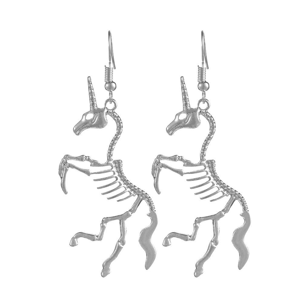 Jewelry Wedding Party Girl Women Gift Dangle Earrings Novel Horse Pendant Skeleton Drop Earrings