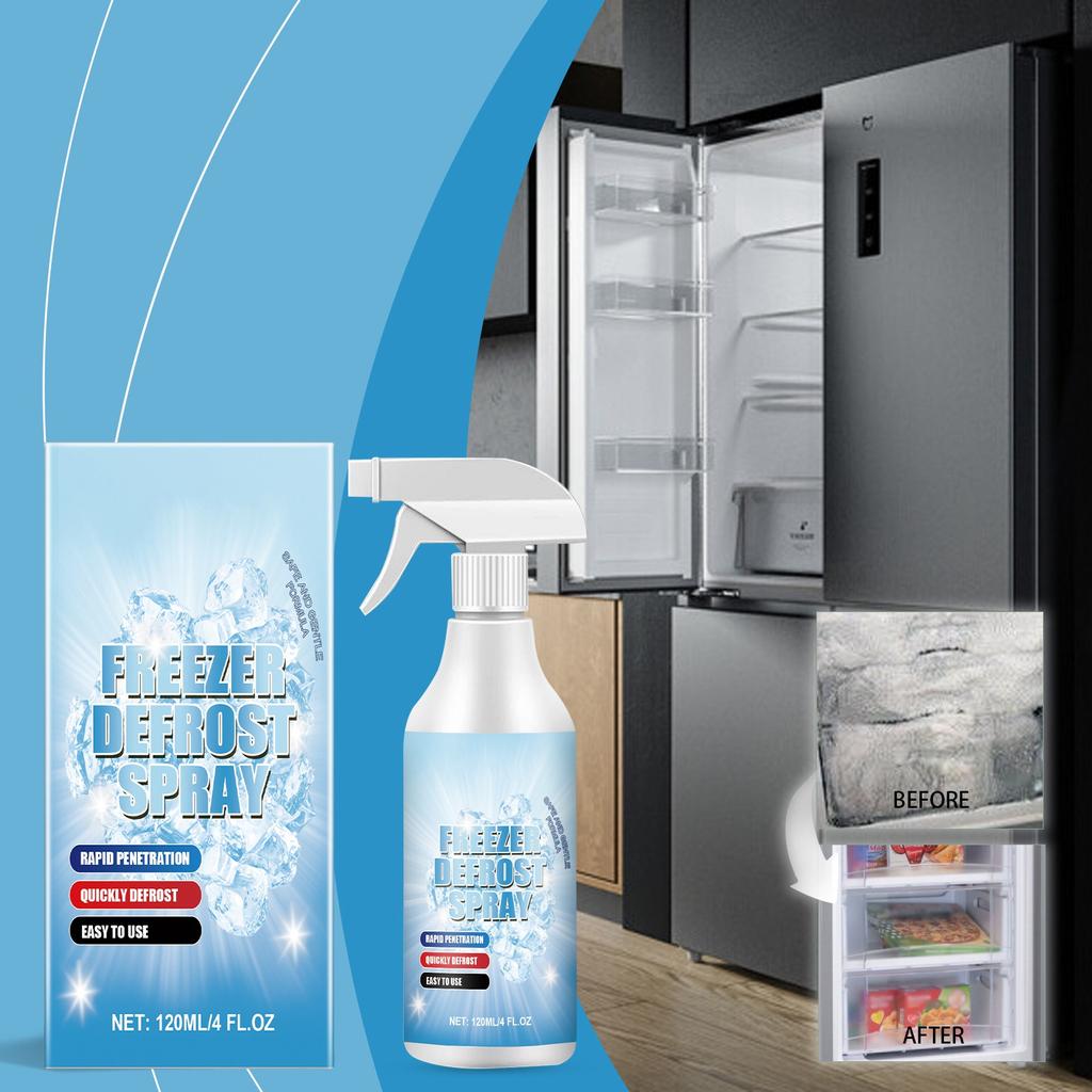 Freezer Defrost Spray Household Refrigerator Freezer Ice Maker Deicing And Thawing Multi-purpose Cleaning Spray Easily Dissolves Stubborn Frost.120ML