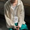 Мужская осенне-зимняя куртка с капюшоном и длинным рукавом на молнии, сплошной цвет, мягкий кардиган в стиле хип-хоп, мужское пальто