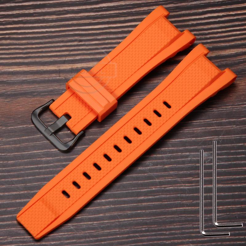 Аксессуары для часов со смоляным ремешком для Casio GST-210 GST-S130 S110 S100 W130L W100 W110 Мужской водонепроницаемый ремешок с петлей из нержавеющей стали