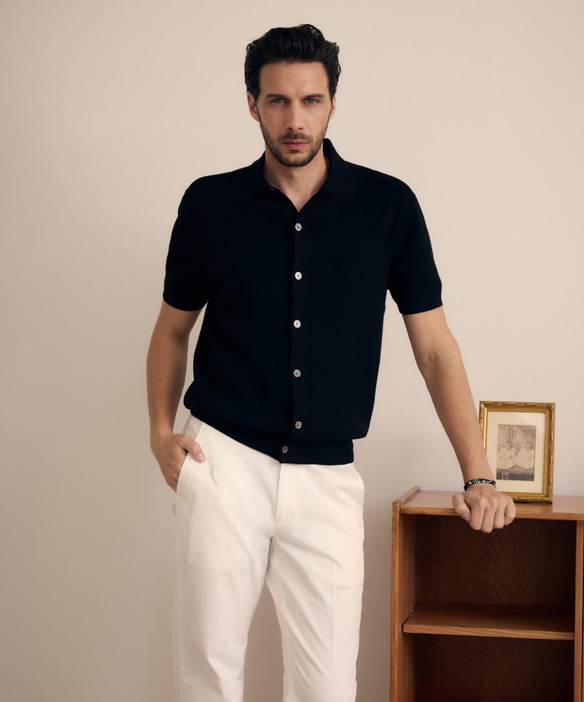 Theknitcompany (M) Soft Silk Blend Polo Cardigan 2 Colors
