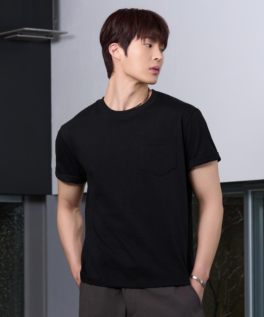HYOJI 26 Ss Semi-Crop Pocket Round Short Sleeve T-Shirt (4 Colors)