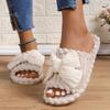 2025 New Winter Women Strap House Slippers Ladies Soft Comfortable Slippers Home Solid Color Plush Flat Shoes Slides Women