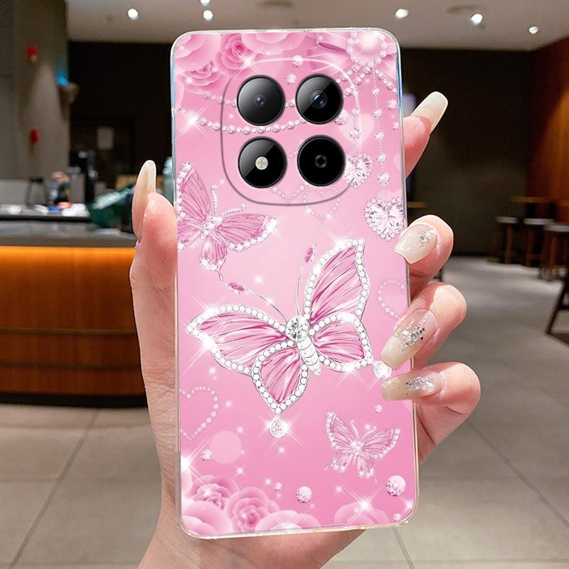 Phone Case For Xiaomi Redmi Note 15 Pro 4G Funda Capa Butterfly Bow Protective Casing Transparent Coque Soft Silicone TPU Cover