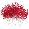 5/10/20Pcs Chritsmas Decoration Red Berry Branches Cherry Stamen For Home Decor Xmas New Year Gift Wedding Flowers Accessory
